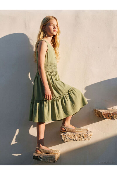 LC Waikiki Esvab • Modern & Distinctive Zero Roba Collar Layered Dress for Girls