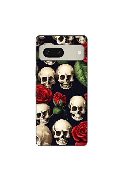 OEM Husa compatibila cu Google Pixel 8 Silicon Gel Tpu Model Skulls and Roses