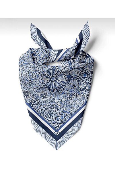 618 CONCEPT 55X55 Blue Flower Dream Bandana Scarf