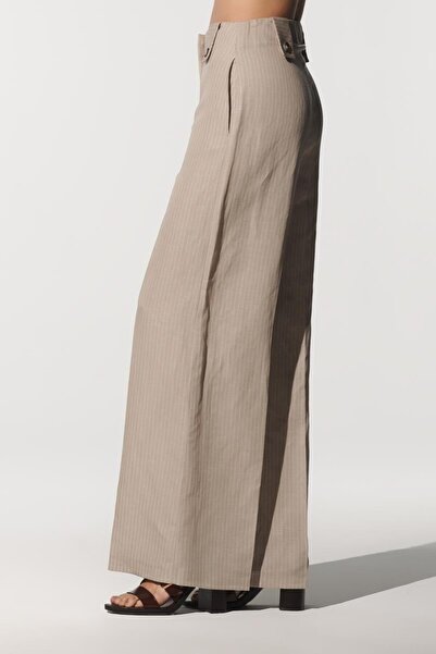 GONCA Niqozza Fi̇lora Striped Linen Pants
