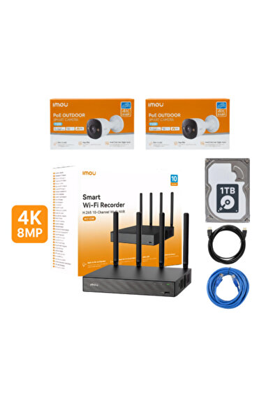 Imou Smart Surveillance Camera Package: 2 outdoor 8MP 4K cameras with accesso...