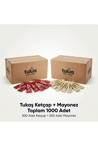 Tukaş Ketçap + Mayonez Seti 9 gr x 1000 Adet (500+500) Tek Kullanımlık Sos Ho...