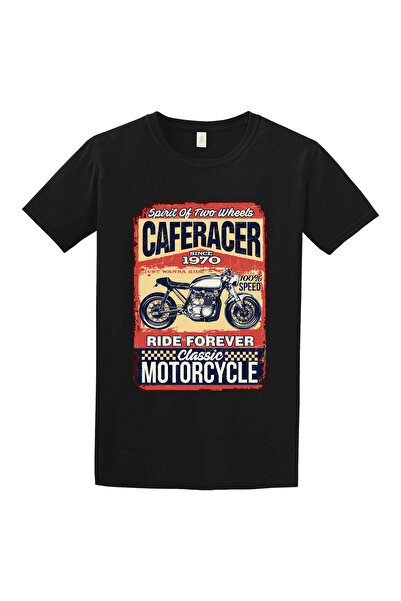 GILDAN Μπλουζάκι Cafe Racer Μοτοσικλέτα - ΜΑΥΡΟ, S