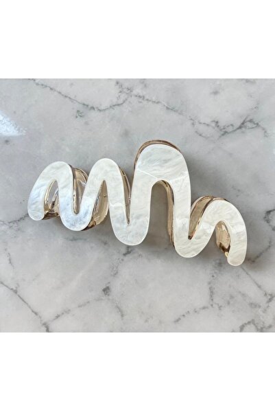 VEGALUXE Three Pieces of Pearlized Bone Hair Clips with Latches
