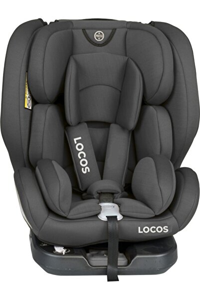 locos 360 Derece Dönebilen İzofix Destekli (0-36) kg Çocuk Oto Koltuğu Gri