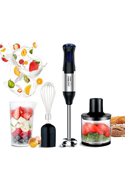 SOKANY 4-in-1 Hand Blender Set 1000W 5-Speed Stick Mixer with Chopper Whisk