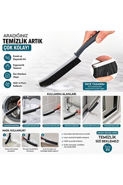 Çok Amaçlı Multi İnce Temizlik Fırçası Derz Arası Banyo Mutfak Lavabo Detay Temizleme Fırçası 2 ADET