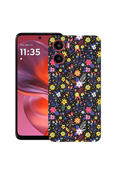 bestcase ¬Æ Husa pentru Motorola Moto E15 / Moto G05, Flower Pattern, Slim Si...