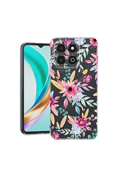 bestcase ¬Æ Husa Clear Slim Silicon Compatibila cu Honor X6c, Happy Flowers, ...