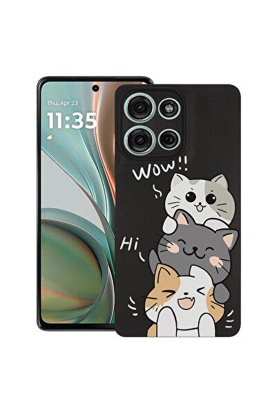 bestcase ¬Æ Husa Slim Silicon pentru Motorola Moto G75, Cat Wow, 1926338 B 1855
