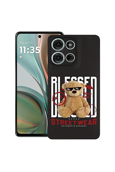 bestcase Калъф за Motorola Moto G15, Мече със слампун, Тънък силиконов 0.8ММ,...