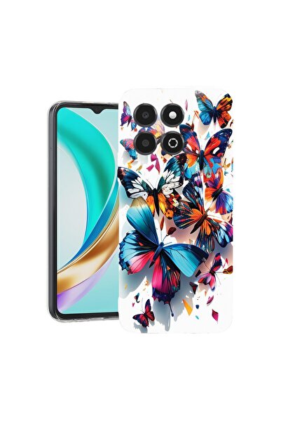 bestcase Husă pentru Honor X6b, BestCase® Silicon transparent 2MM, Fluturi co...