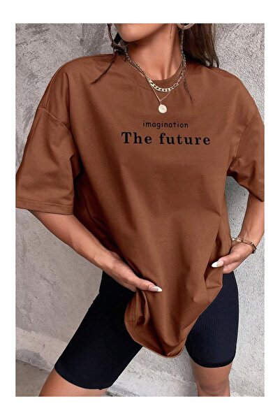 bellanova Oversize Minimalist Graphic Printed Short Sleeve T-Shirt