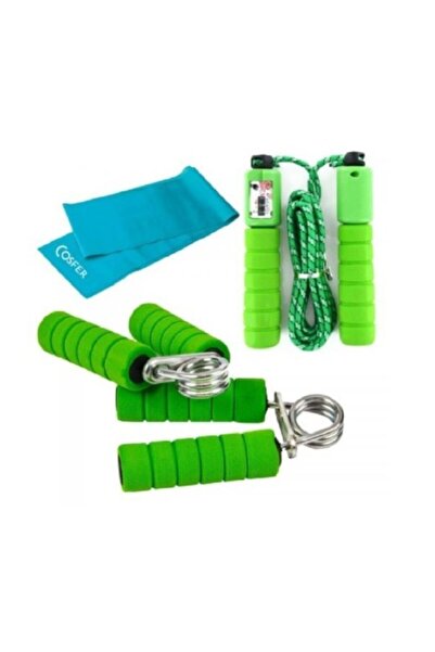 Nadom Hand Spring Pilates Band with Counter Jump Rope Set of 3