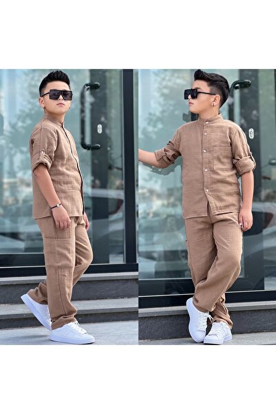 Lucky kidswear Costum bărbătesc de sărbătoare cu guler înalt și cămașă