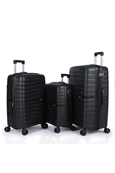 PP Luxurious Integrated Travel Luggage Set - 3 Pieces of Unbreakable Polyprop...