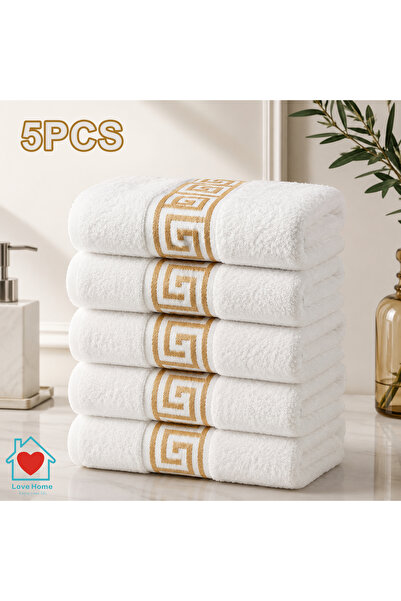 LOVEHOME SET 5 PROSOP DE FATA GREEK AUR 430GSM 50*90cm 100% bumbac, prosop de...
