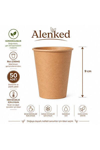 alenked Krfat 8oz Karton bardak 50'li
