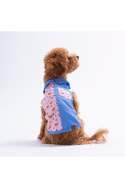 Pawstar قميص كوزي بير دينيم بتصميم دب من قماش الدنيم للقطط والكلاب - ملابس لل...