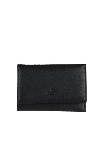 BUENO Black Leather Women's Wallet