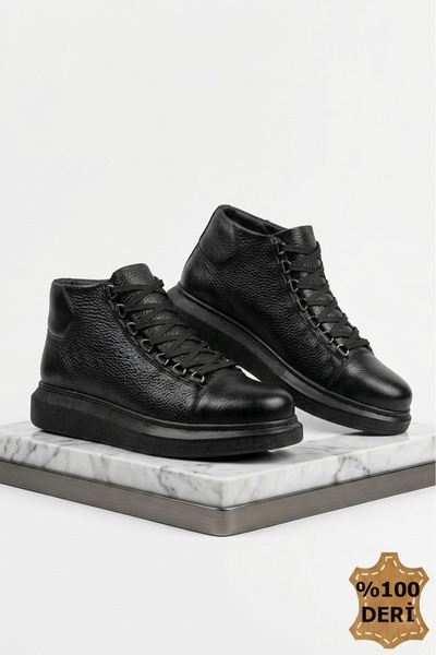Zerenyus Gordes Genuine Leather Premium Waterproof Lace-Up Men's Boots Black