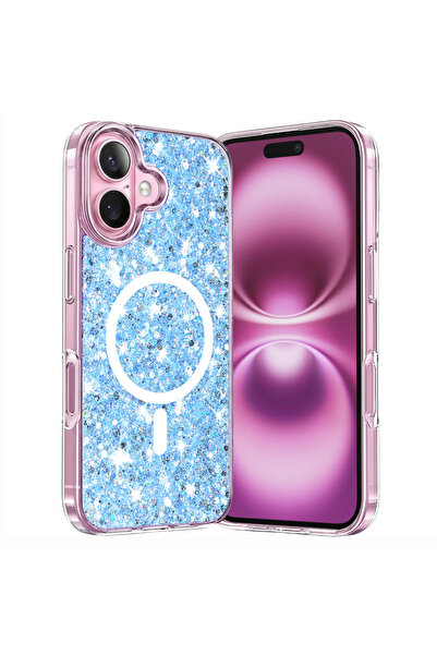 Techsuit Husa pentru iPhone 16 Plus, Sparkly Glitter MagSafe, protectie antis...