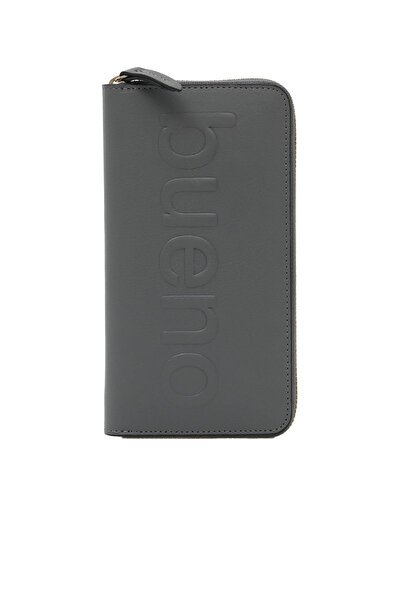 BUENO Gray Leather Women's Wallet