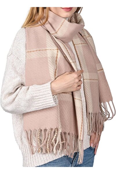 Furtalk Women's Autumn Winter Large Check Warm Soft Scarf
