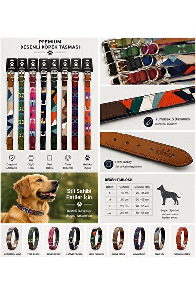DESENLİ PREMIUM YUMUŞAK DOKU KÖPEK TASMA