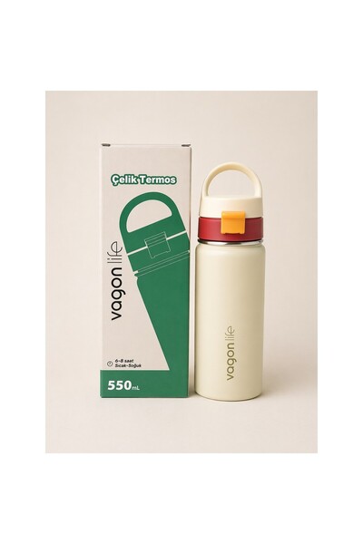 Vagonlife Vgn-1110 550 ml Steel Thermos Ecru