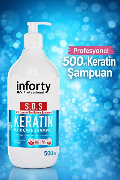 İNFORTY SOS Keratin Şampuan 500 ml SLS Sülfatsız Onarıcı Güçlendirici Bakım