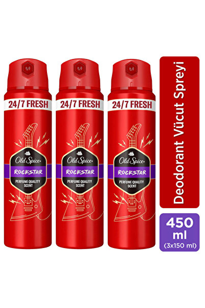 Old Spice Rockstar Erkek Sprey Vücut Deodorantı 150 ml x3