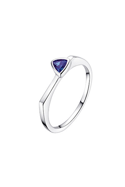 Lisa&Co. Inel Argint Triangle Stone 56 mm / Argint placat cu rodiu / Zircon a...