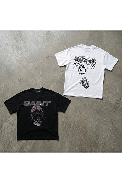 Grafftee Clothing Set of 2 Special Series Design Gothic Printed Premium Cotto...