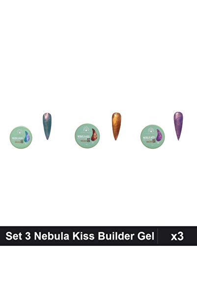 global fashion Set 3 Nebula Kiss Builder Gel 15g - Nr.03, Nr.12, Nr.08