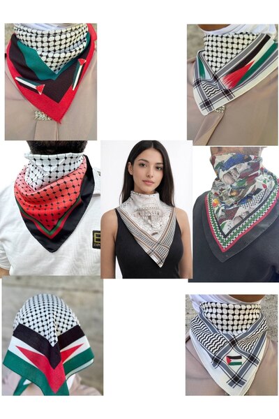 ALDAIYR Eșarfă cu tematică palestiniană 50x50, unisex, potrivită pentru utili...