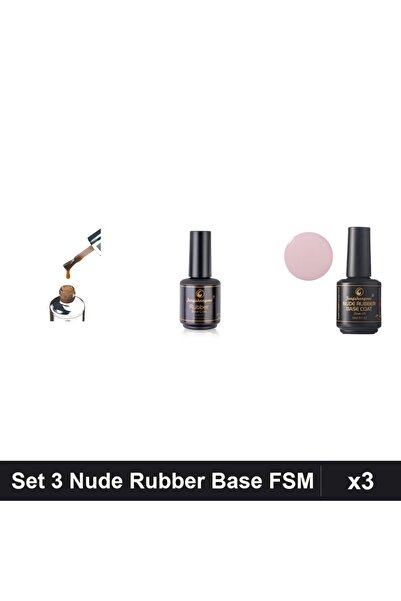 FSM Set 3 Nude Rubber Base 15ml - Nr.12, Nr.14 - Baza Rubber Pigmentata