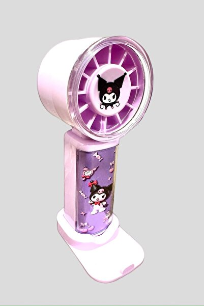 JPT Ventilator LED Kuromi Mini, reîncărcabil prin USB, mov