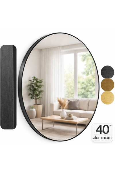 Callena Oglindă rotundă de 40cm, montată pe perete, decorativă, pentru hol, d...