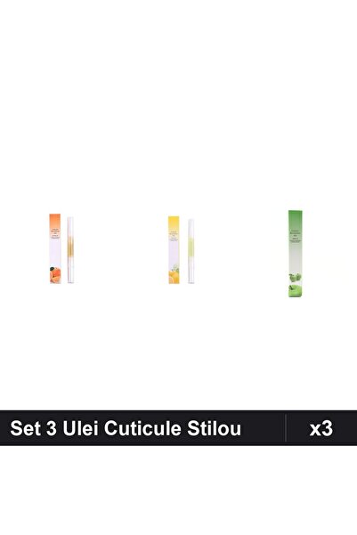 NAİLS Set 3 Ulei Cuticule Tip Stilou - Orange, Lemon, Măr Verde - Îngrijire U...