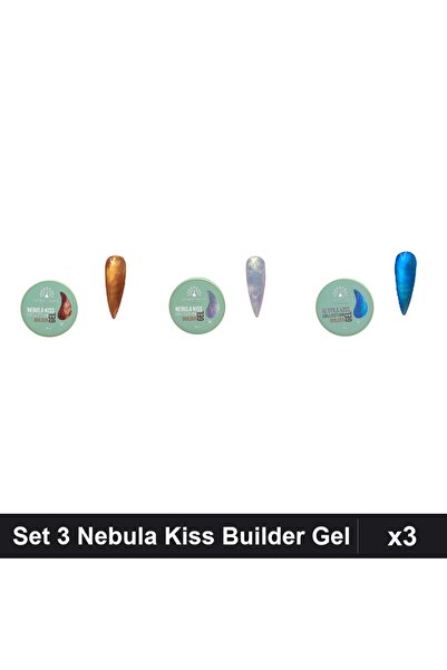 global fashion Set 3 Nebula Kiss Builder Gel 15g - Nr.10, Nr.12, Nr.15