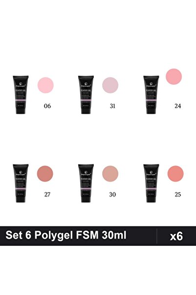 FSM Set 6 Polygel 30ml - Nr.06, Nr.31, Nr.24, Nr.27, Nr.30, Nr.25