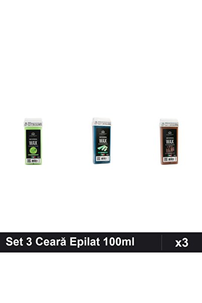 global fashion Set 3 Ceară Epilat 100ml - Mар Verde, Aloe Vera, Ciocolată - U...