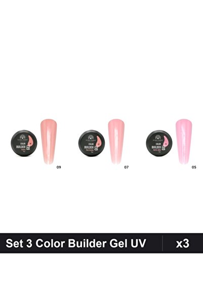 global fashion Set 3 Color Builder Gel UV 15g - Nr.05, Nr.07, Nr.09