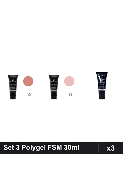 FSM Set 3 Polygel 30ml - Nr.27, Nr.12, Nr.14 - Constructie Unghii