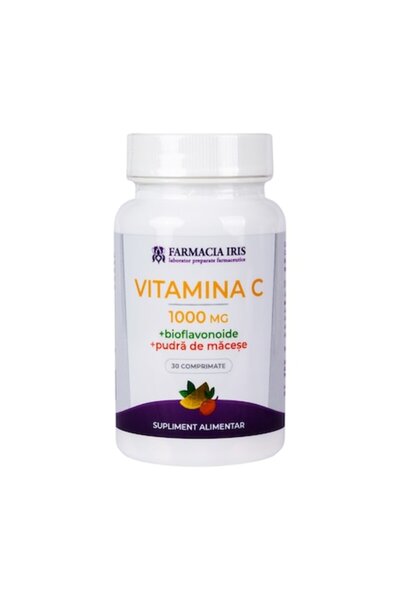 IRIS Supliment alimentar, Vitamina C 1000 mg + Bioflavonoizi + Pulbere de măc...