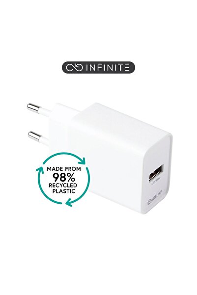 eSTUFF INFINITE (GRS) Încărcător USB-A EU 18W Încărcare rapidă Qualcomm. Alb....