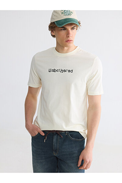 LC Waikiki Vizyon New Season Crew Neck Printed Men's Combed Cotton T-Shirt