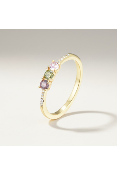 Oria Jewelry 925 silver ring with multicolor zirconium