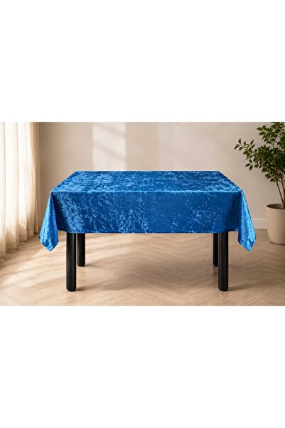 çeyizköşesi Okey/Kart Game Tablecloth Velvet 140X140 Blue